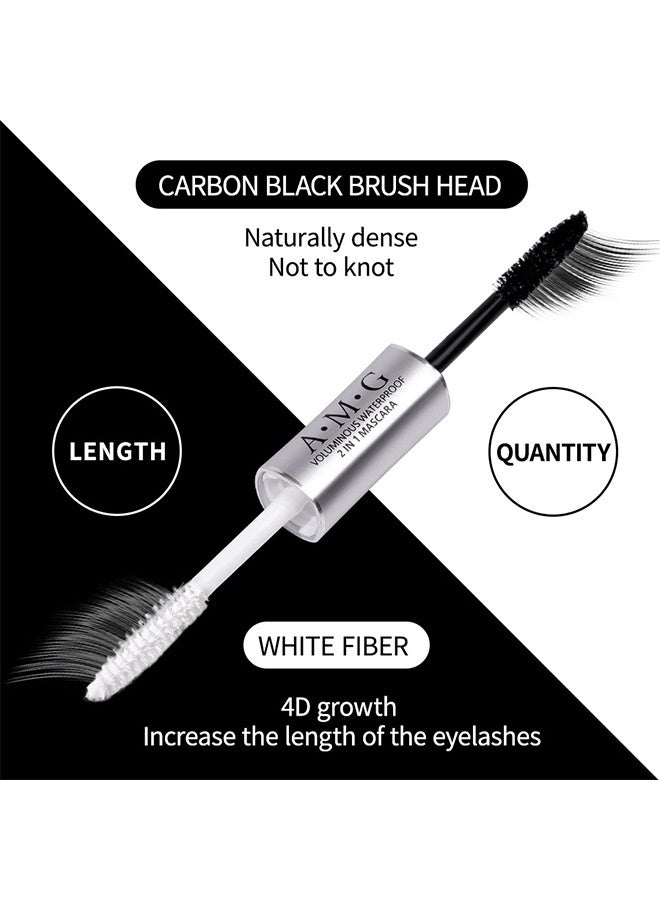 A.M.G Voluminous Waterproof 2 In 1 Mascara, Makeup Double Extend Tubing Mascara, Lengthening 2 Step Mascara, Smudgeproof 4g+4g - Image 2